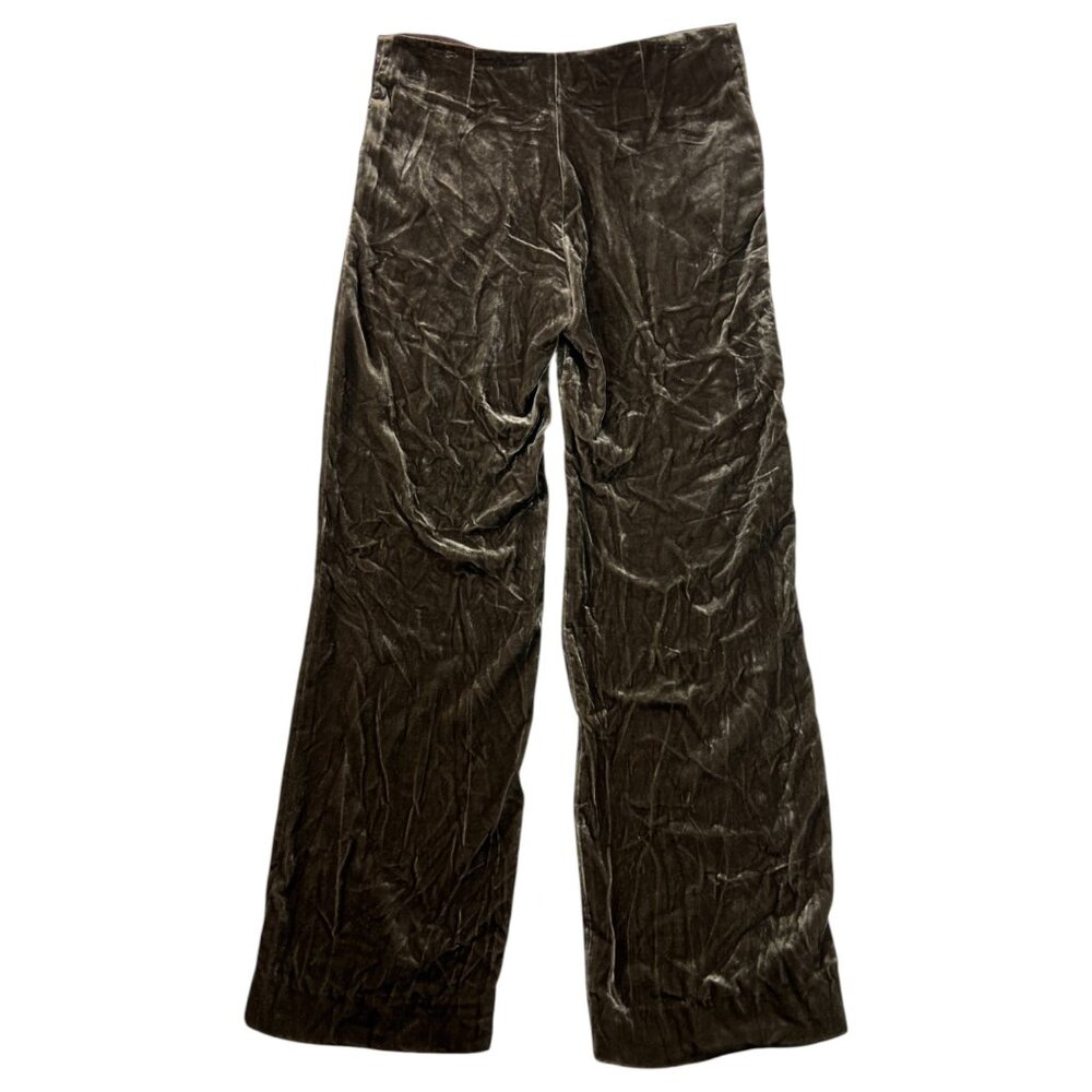 Fabiana Filippi Crushed Velvet Trouser Silk Blend Champagne Quiet Luxury Sz 44 - Picture 2 of 13